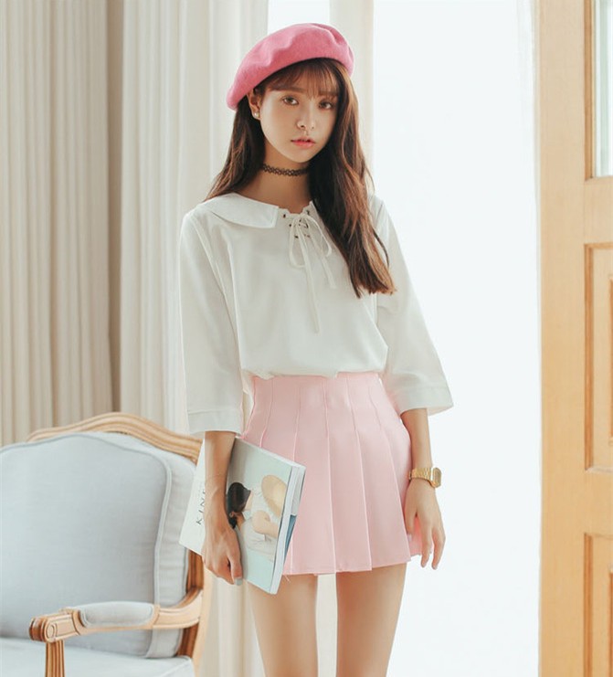 Pastel Color Pleated Skirt – Ulzzang Studio