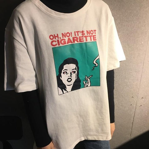 Cigarette Meme Tee - Ulzzang Studio