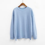 Basic Long Sleeve Sweater - Ulzzang Studio