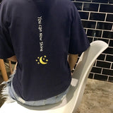 Moon on my Back Statement Aesthetic Tee - Ulzzang Studio