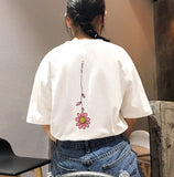 Flower on My Back Statement Aesthetic Tee - Ulzzang Studio