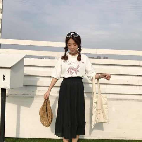 Rose Basic Tee - Ulzzang Studio