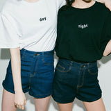 Day & Night Embroidered Tee - Ulzzang Studio