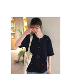 Embroidered Heart Top - Ulzzang Studio