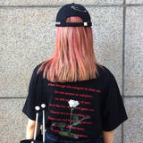 Black Halajuku Poem Rose Tee - Ulzzang Studio