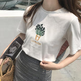 Embroidered Lavender Tee - Ulzzang Studio