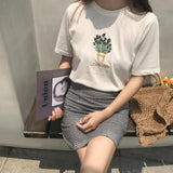 Embroidered Lavender Tee - Ulzzang Studio