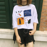 Cartoon Patches Tee - Ulzzang Studio