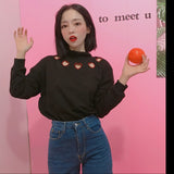 Heart Cut Sweatshirt - Ulzzang Studio