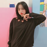 Heart Cut Sweatshirt - Ulzzang Studio