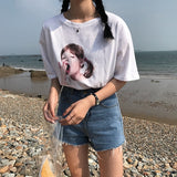 Character Printed Aesthetic White Tee - Ulzzang Studio