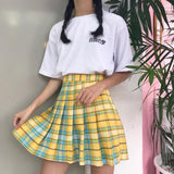 Rainbow Harajuku Kawaii Plaid Skirt - Ulzzang Studio