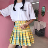 Rainbow Harajuku Kawaii Plaid Skirt - Ulzzang Studio