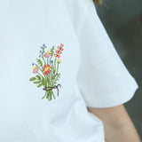 Little Flower Emboridered Tee - Ulzzang Studio