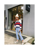 Stripes Color Pullover - Ulzzang Studio