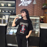 Harajuku Grunge Rose Band Tee - Ulzzang Studio