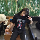 Harajuku Grunge Rose Band Tee - Ulzzang Studio