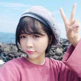 Women Chain Ring Wool Beret Hat - Ulzzang Studio