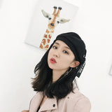 Women Chain Ring Wool Beret Hat - Ulzzang Studio