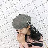 Women Chain Ring Wool Beret Hat - Ulzzang Studio